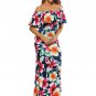 Off the shoulder Maxi Dresses Summer Holiday Party Print Gowns Vestido Dress Largo Robes SYD86F