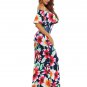 Off the shoulder Maxi Dresses Summer Holiday Party Print Gowns Vestido Dress Largo Robes SYD86F