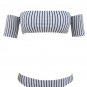 Women Bathing 2 Piece Bathing Suit Off-the-shoulder Short Sleeve Striped Bikini Swimsuit SYD87