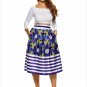 Prints High Waist A-lined Midi Skirt Elegant Vintage Fashion Pleated Skirts Modern Dresses SYD91D