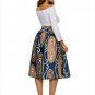 Prints High Waist A-lined Midi Skirt Elegant Vintage Fashion Pleated Skirts Modern Dresses SYD91F