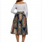Prints High Waist A-lined Midi Skirt Elegant Vintage Fashion Pleated Skirts Modern Dresses SYD91F