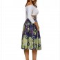 Prints High Waist A-lined Midi Skirt Elegant Vintage Fashion Pleated Skirts Modern Dresses SYD91G