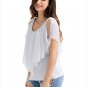 Women Chiffon Shirts Cold Shoulder Flutter Top Blouses loose Female Slim Casual Blusas SYD93A