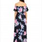 Women Flower Print Off Shoulder Dress Summer Beach Long Boho Dress Ruffles Slash Neck SYD95D