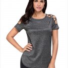 Summer Fashion Style Women's Casual Date Top Crisscross Detail Short Sleeve T-shirt SYD104C