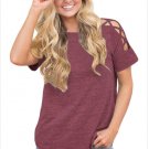 Summer Fashion Style Women's Casual Date Top Crisscross Detail Short Sleeve T-shirt SYD104D