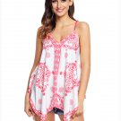 Summer Tops Flower T Shirt suspenders sleeveless printed irregular hem loose ladies T-shirt SYD108C