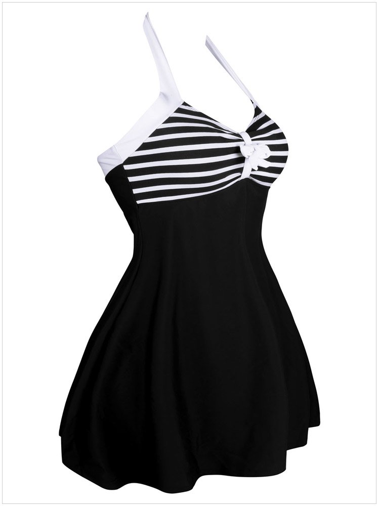 One piece Playsuit Swimwear Beach Wear Swim Dress with Bottom Romper ...