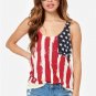 USA Flag Pattern Print Summer T-shirts Women O neck Female Tees Tops  New Independance Day SY125