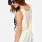 USA Flag Pattern Print Summer T-shirts Women O neck Female Tees Tops  New Independance Day SY125