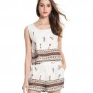 women printed flowers summer clothes sets square collar sleeveless women's suits SYD131