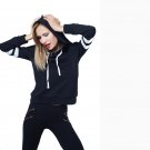 Women Hoodies Casual Women Streetwear Round Neck Hoodies Sweatshirt Striped Hoodies Pullover SY136A