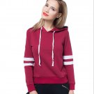 Women Hoodies Casual Women Streetwear Round Neck Hoodies Sweatshirt Striped Hoodies Pullover SY136B