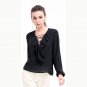 Women Chiffon Blouses Ruffles Shirt Sexy Deep Bandage Long Sleeve Blouse Office Work Tops SY143C