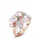 colorful flower ring with AAA zircon fashion ring jewelry for women anel Christmas gifts SY147
