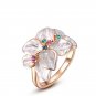 colorful flower ring with AAA zircon fashion ring jewelry for women anel Christmas gifts SY147