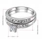 Shinning Crystal Zircon Women Wedding Ring Set Bridal Double Finger Ringen Jewelry Gift SY151