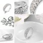 women Three Row Crystal rings Silver rhinestone rings Wedding rings ladies finger tail rings SY152