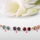 6 Colors Fashion Snow Lotus Earrings Colorful Crystal Small Earrings Ear Studs Earring Jewelry SY153