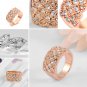 Engagement Rings White Crystal Paved Promise Rose Gold Bague Acier Inoxydable Love Ring SY155