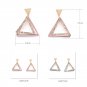 Pink Blue Crystal Personality Geometric Triangle Simulated Pearl Stud Earrings Jewelry SY157