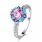 Zirconia Crystal Ring Luxury White Gold Color Jewelry for Bague Bridal Wedding Engagement SY162