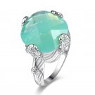 Fashion Great Classic Round Cut Champagne Silver Color Ring Women Jewelry Party Gift SY165