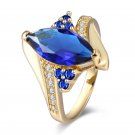 Princess Created Blue Sapphire Ring Sterling Silver Engagement Rings For Women SY166