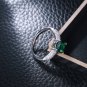 White Gold Color Jewelry Green Zircon Green CZ Jewelry Sets Women Earrings/Necklace/Rings SY171
