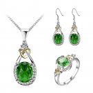 Mother's Day Pendant Necklace Drop Earrings Ring Water Drop Of the Ocean Fashion Jewelry Sets SY176B