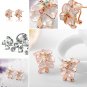 Women Austrian Crystal Stud Earrings Enamel Gardenia Flower Earring Trendy Brincos Wedding SY179