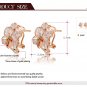 Women Austrian Crystal Stud Earrings Enamel Gardenia Flower Earring Trendy Brincos Wedding SY179