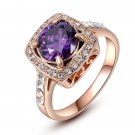 Rings for women Engagement anel finger rings Exquisite Square purple Crystal women wedding SY181