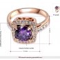 Rings for women Engagement anel finger rings Exquisite Square purple Crystal women wedding SY181
