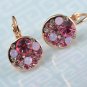 fashion women Cube earring Chrismas/Birthday gift gold-Color clear Austrian crystal SY183