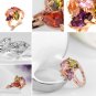 Luxury Multi Color Brilliant Cut Stone Crystal Rings Forever Rose Gold Color Big Wedding SY187