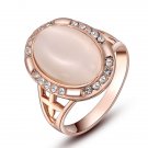 Wome Christmas Classic Austrian Alloy Crystals Rose Gold Plating Pink Opal Engagement Ring SY190