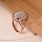 Wome Christmas Classic Austrian Alloy Crystals Rose Gold Plating Pink Opal Engagement Ring SY190