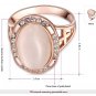 Wome Christmas Classic Austrian Alloy Crystals Rose Gold Plating Pink Opal Engagement Ring SY190