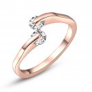Double Zircon Women Rings Rose Gold Color Ring Set With Fashion Jewelry Simple Design SY195