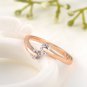 Double Zircon Women Rings Rose Gold Color Ring Set With Fashion Jewelry Simple Design SY195