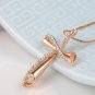 Tilt Cross Pendant Necklace Luxury Rose Gold Color Jewellry Fashion Zirconia Crystal Necklace SY199