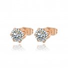 Classic Rose Gold Color Simulated Diamonds Earring Studs Earrings For Women Channel Design SY201