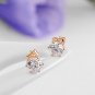 Classic Rose Gold Color Simulated Diamonds Earring Studs Earrings For Women Channel Design SY201