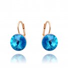 Women Stud Earrings Lucky Blue Austrian Rhinestone Crystal Earrings for Women Boucle d'oreille SY202