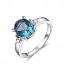 Rings For women wedding party anel rings bride jewelry silver rings Large Blue Crystal SY207