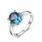 Rings For women wedding party anel rings bride jewelry silver rings Large Blue Crystal SY207
