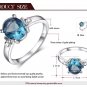 Rings For women wedding party anel rings bride jewelry silver rings Large Blue Crystal SY207