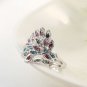 Trendy Rings Color and Rose Gold Color AAA Zircon Beautiful Peacock Plumage wedding rings SY215